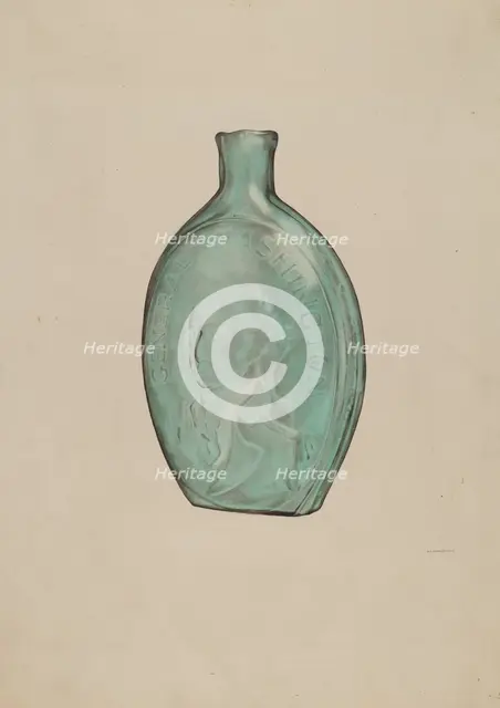 Whiskey Flask, c. 1938. Creator: G. A. Spangenberg.