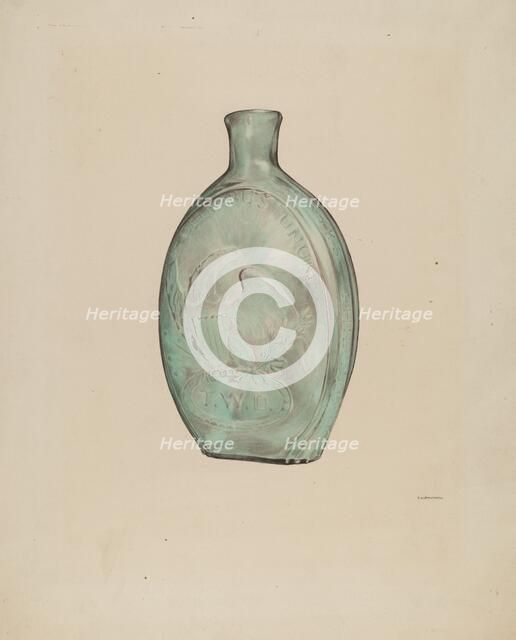 Whiskey Flask, c. 1938. Creator: G. A. Spangenberg.