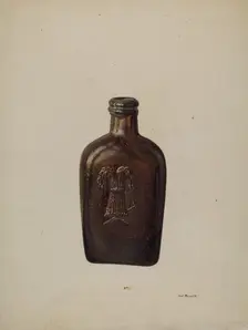 Whiskey Flask, c. 1939. Creator: Alf Bruseth