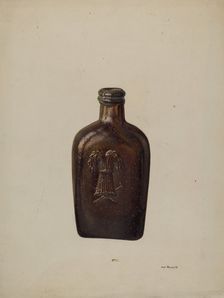 Whiskey Flask, c. 1939. Creator: Alf Bruseth