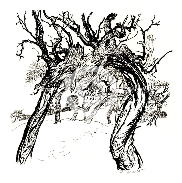 'Whispering Trees, From 'A Dish of Apples', 1917, (1923). Artist: Arthur Rackham.