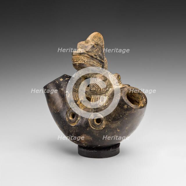 Whistle with an Iguana or Saurian Sculpted on its Surface, c. A.D. 1300. Creator: Unknown.