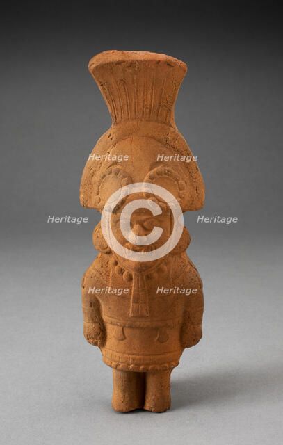 Whistle in the Form of a Figure Wearing Large Headdress, 100 B.C./A.D. 500. Creator: Unknown.