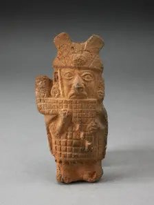 Whistle in the Form of a Figure Playing Pipes, 100 B.C./A.D. 500. Creator: Unknown