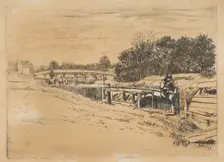 Whistler at Moulsey [Molesey Lock], [1861]. Creator: Edwin Edwards