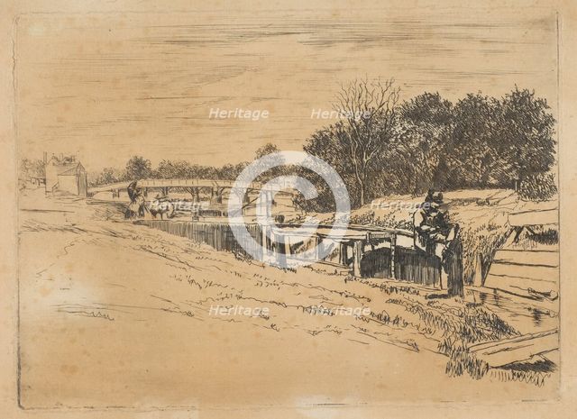 Whistler at Moulsey [Molesey Lock], [1861]. Creator: Edwin Edwards.