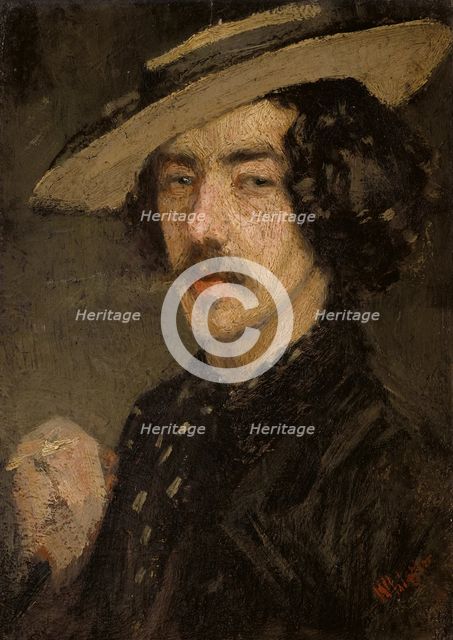 Whistler Smoking, c1856-1860. Creator: Whistler, James Abbott McNeill (1834-1903).