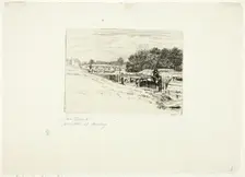 Whistler Sketching at Moulsey Lock, 1861. Creator: Edwin Edwards