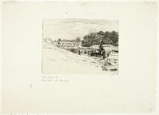 Whistler Sketching at Moulsey Lock, 1861. Creator: Edwin Edwards