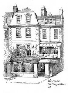 Whistler's house, 96 Cheyne Walk, Chelsea, London, 1912. Artist: Frederick Adcock