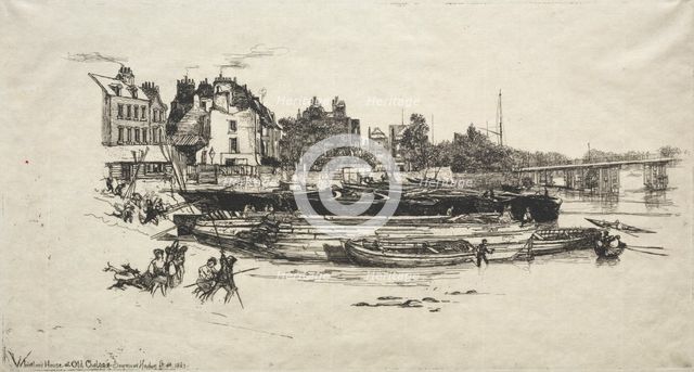 Whistler's House at Old Chelsea, 1863. Creator: Francis Seymour Haden (British, 1818-1910).