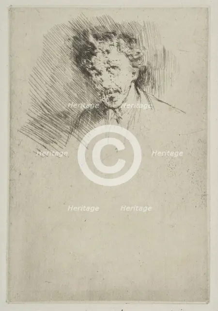 Whistler with the White Lock, 1879. Creator: James Abbott McNeill Whistler.