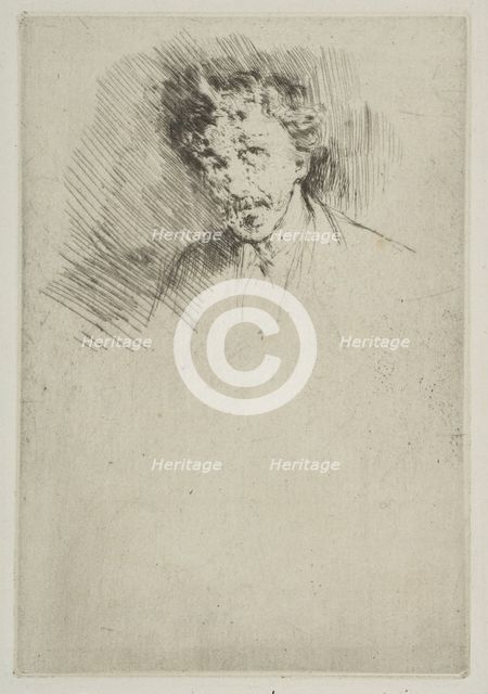 Whistler with the White Lock, 1879. Creator: James Abbott McNeill Whistler.