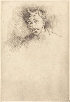 Whistler with the White Lock, 1879. Creator: James Abbott McNeill Whistler