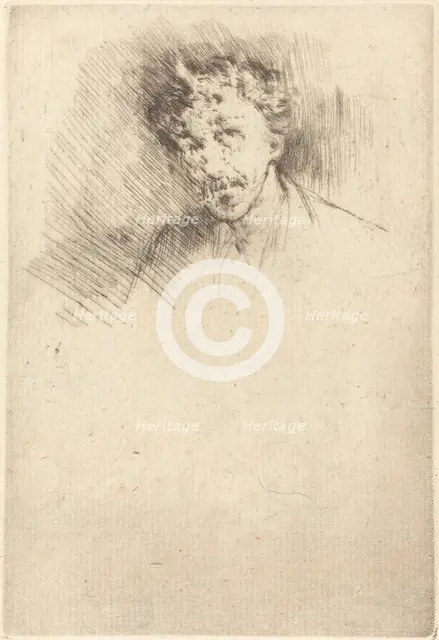 Whistler with the White Lock, 1879. Creator: James Abbott McNeill Whistler.