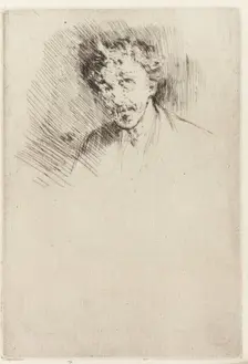 Whistler with the White Lock, 1879. Creator: James Abbott McNeill Whistler