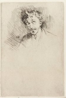 Whistler with the White Lock, 1879. Creator: James Abbott McNeill Whistler