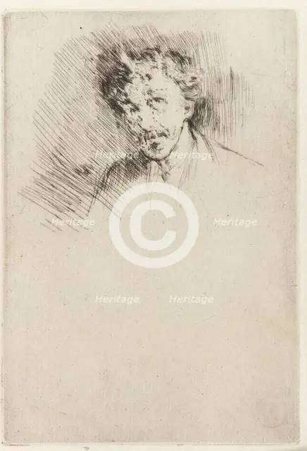 Whistler with the White Lock, 1879. Creator: James Abbott McNeill Whistler.
