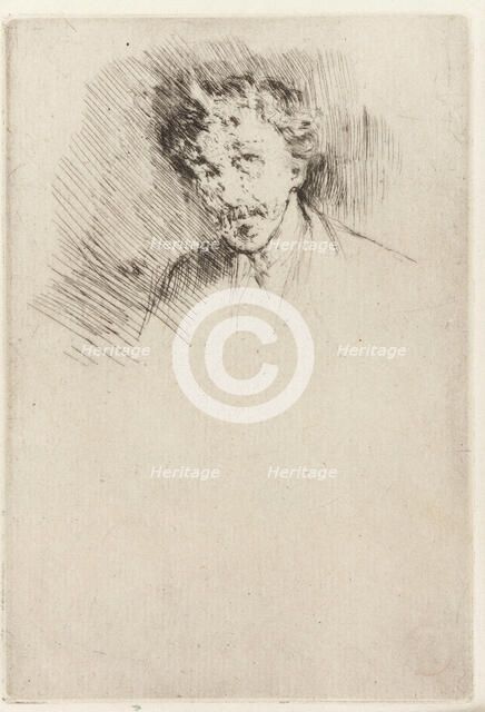 Whistler with the White Lock, 1879. Creator: James Abbott McNeill Whistler.