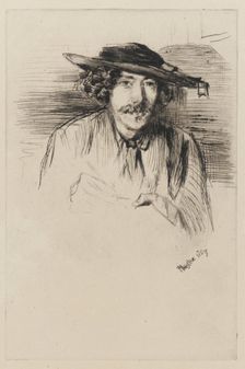 Whistler with a hat, 1859. Creator: James Abbott McNeill Whistler