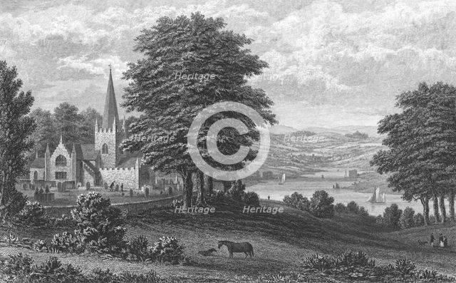 Whippingham Church, Isle of Wight, 1851. Artist: George Brannon.