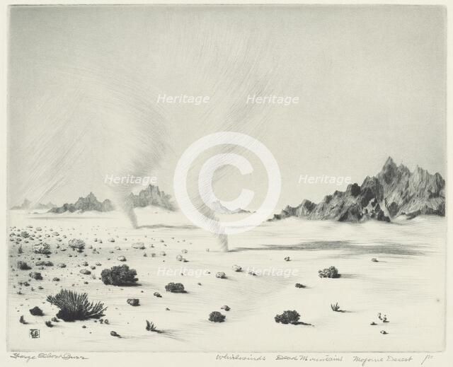 Whirlwinds, Dead Mountains, Mojave Desert, California, c. 1921. Creator: George Elbert Burr.