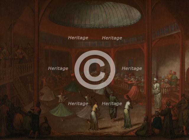 Whirling Dervishes, c.1720-c.1737. Creator: Jean Baptiste Vanmour.