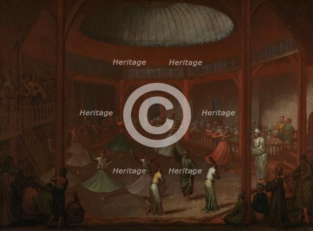 Whirling Dervishes, c.1720-c.1737. Creator: Jean Baptiste Vanmour.