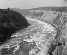 Whirlpool Rapids from Niagara Railway Suspension Bridge, Niagara Falls, N.Y., between 1900 and 1915. Creator: Unknown
