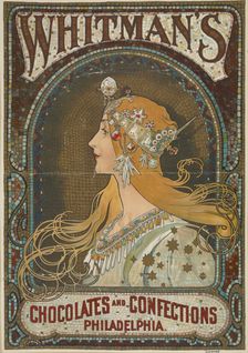 Whitman's chocolates and confections. Philadelphia., c1895 - 1917. Creator: Alphonse Mucha