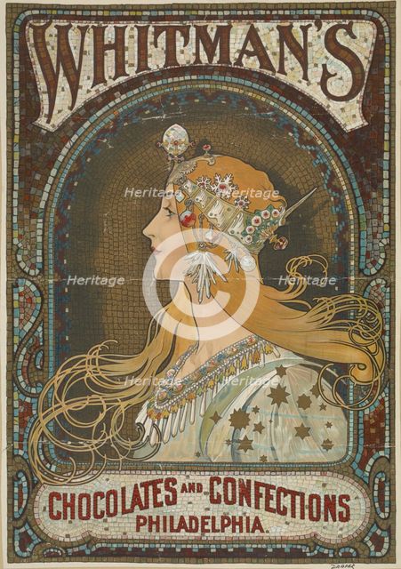 Whitman's chocolates and confections. Philadelphia., c1895 - 1917. Creator: Alphonse Mucha.