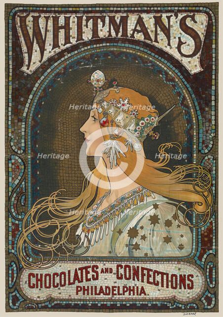Whitman's chocolates and confections. Philadelphia , c. 1900. Creator: Mucha, Alfons Marie (1860-1939).