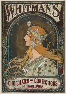 Whitman's chocolates and confections. Philadelphia , c. 1900. Creator: Mucha, Alfons Marie (1860-1939)