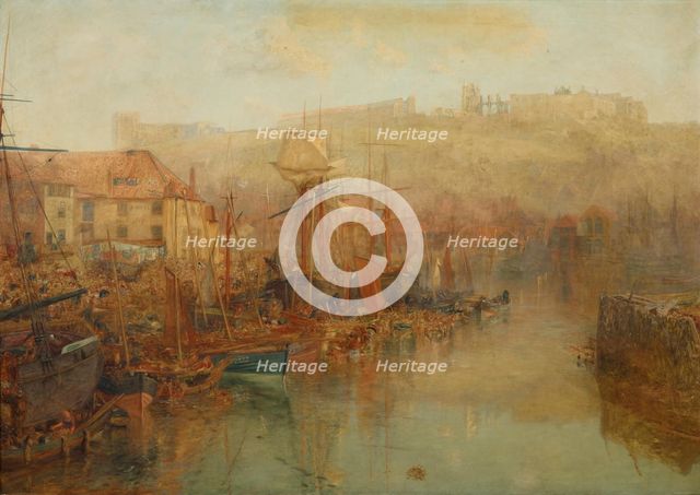 Whitby harbor in the morning. Creator: Hunt, Alfred William (1830-1896).