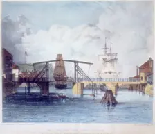 Whitby harbour, Yorkshire, at the mouth of the river Esk, c1833. Creator: Unknown