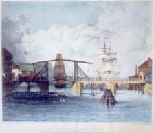 Whitby harbour, Yorkshire, at the mouth of the river Esk, c1833. Creator: Unknown