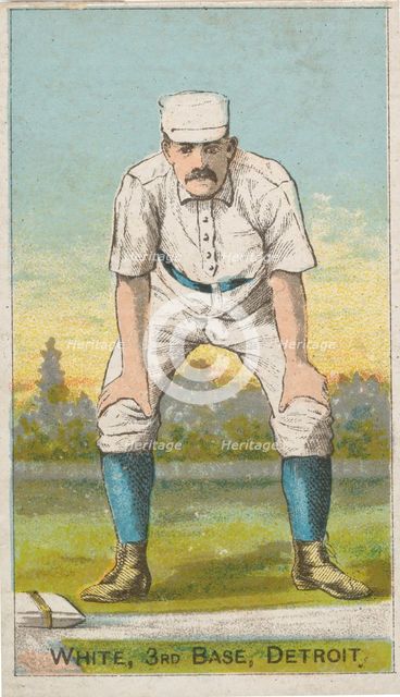 White, 3rd Base, Detroit, from the "Gold Coin" Tobacco Issue, 1887. Creator: D Buchner & Co.