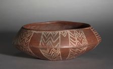 White Cross-Lined Bowl with Turtle and Sun, c. 4000-3400 BCs. Creator: Unknown