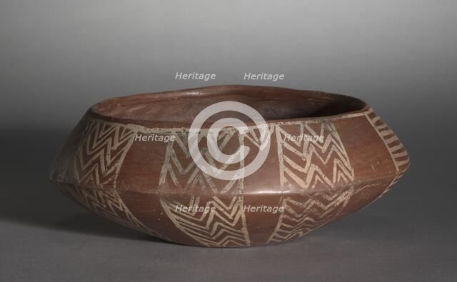 White Cross-Lined Bowl with Turtle and Sun, c. 4000-3400 BCs. Creator: Unknown.