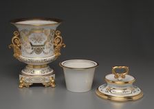 White and Gold Covered Ice Cream Pail, c. 1840. Creator: Factory of Jacob-Petit (French, 1830-1865)
