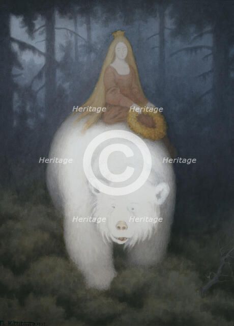 White-Bear-King-Valemon, 1912. Creator: Kittelsen, Theodor (1857-1914).