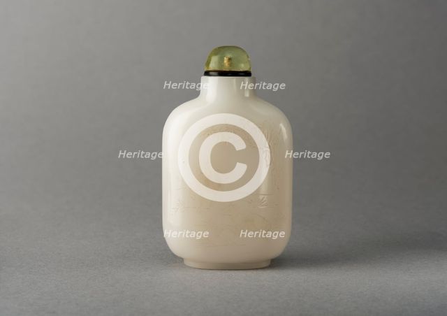White glass snuff bottle, China, Qing dynasty, 1644-1911. Creator: Unknown.
