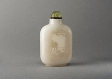 White glass snuff bottle, China, Qing dynasty, 1644-1911. Creator: Unknown