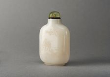 White glass snuff bottle, China, Qing dynasty, 1644-1911. Creator: Unknown
