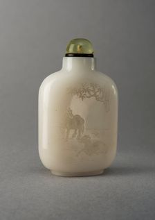 White glass snuff bottle, China, Qing dynasty, 1644-1911. Creator: Unknown