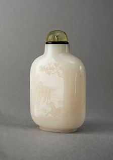 White glass snuff bottle, China, Qing dynasty, 1644-1911. Creator: Unknown