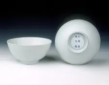White glazed bowls with anhua dragons, late Kangxi period, Qing dynasty, China, 1700-1722. Creator: Unknown