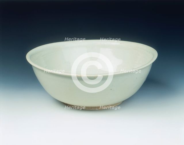 White glazed deep bowl, late Tang dynasty, China, 9th century. Creator: Unknown.