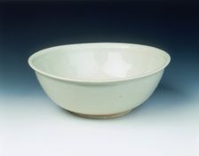 White glazed deep bowl, late Tang dynasty, China, 9th century. Creator: Unknown