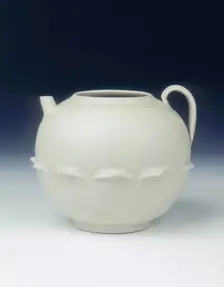 White glazed ewer with protruding petals, Five Dynasties period, China, 10th century. Creator: Unknown